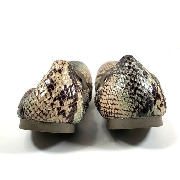 NEW Bussola Women Vassa Pitone Earth Leather Snakeskin Print Ballet Comfort Flat - Picture 3 of 6